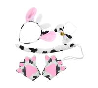 Gogogmee Diadema de Vaca y Pajarita Conjunto de Tocado de Vaca para Disfraz de Fiesta Accesorios de Rabo para Cosplay de Animales para Representaciones Teatrales y Fiestas Lola