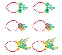 Gogogmee Diademas de Disfraz de Cactus 6 Piezas para Fiesta Tropical, Accesorios Cabello Lazo y Flor, Diadema de Carnaval y Piscina, Decoración Mexicana y Accesorios para Fotos