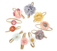 Gogogmee Diademas de Flores para Ñiño y Niños Pequeños, Suaves y Elásticas, Nylon Cómodo, Colores Variados, Accesorio Adecuado para Recién Nacidos y Niñas, Set de 10 Piezas para Cuidado