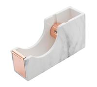 Gogogmee Dispensador de Cinta Adhesiva de Mármol Portátil con Cortador Profesional para Oficina y Soporte Duradero para Stickers y Escolar Diseño Elegante Rosa Dorado