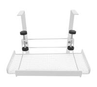 Gogogmee Estantería Metálica en Color Blanco para Debajo del Escritorio Pequeña con Abrazadera Ajustable, Bandeja Organizadora de Cables Almacenamiento y Suministros para Oficina