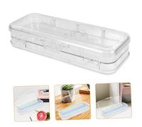 Gogogmee Estuche Lápices Portátil de Gran Capacidad Caja Organizadora Transparente de Abs Resistente Doble Compartimento para Bolígrafos y Lápices para Oficina Escuela y Hogar