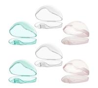 Gogogmee Estuche Portachupetes Multifuncional Triangular Caja Portátil Transparente Rosa y Verde Translúcido 6 Unidades Diseño Compacto Antipolvo para Viajes y Guardería Bebés