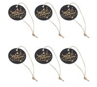 Gogogmee Etiquetas de Papel Navideñas Redondas 100 Piezas Negras con Texto Feliz Navidad y Cordón de Algodón para Decoración de Regalos y Manualidades Navideñas