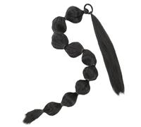 Gogogmee Extensión de Coleta Sintética Burbuja Afro Larga con Goma para Mujer Peluca de Extensiones de Coleta Afro Pieza de Cabello Sintético Natural sin Marcas para Fiestas y Cosplay