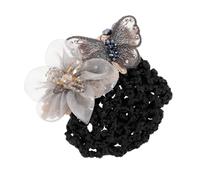 Gogogmee Flower Bun Hair Clip With Mesh Hair Net For Women For Bankers Yarn And Iron Material