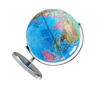 Gogogmee Globo Terráqueo Educativo Iluminado con Base Plateada de 20 Cm para Niños Juguete de Aprendizaje Geográfico Globo Terrestre Interactivo con Luz Nocturna para Aula y Escritorio