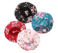Gogogmee Gorros De Satén Para Dormir 4 Piezas Multicolor Talla Única Elásticos Para Mujer Cuidados Cabello Rizado Spa Maquillaje Peluquería