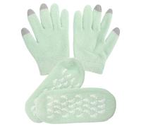 Gogogmee Guantes Hidratantes de Gel y Calcetines Hidratantes para Pies Secos y Agrietados Talla Única Color Otoño Verde Set de Cuidado Nocturno para Manos y Pies Hidratación Profunda y
