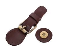 Gogogmee Hebilla de Cuero Genuino para Coser Cierre Magnético Seguro Gancho de Seguridad para Bolsos Accesorio Artesanal DIY Color Café 1 Pieza Adecuado para Fabricación de Carteras