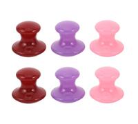 Gogogmee Herramienta de Masaje Facial y Corporal Gua Sha Forma de Hongo, Set 6 Piezas Resina Rojo, Púrpura y Rosa, Tablero Raspador para Cuidado Piel Sensible, Masaje Relajante y