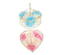 Gogogmee Jabón De Baño Con Aroma Floral Rosas De Jabón Cesta De Hierro Estética De Cumpleaños