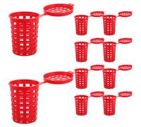 Gogogmee Jaula para Cebo de Pesca Roja Agujeros Grandes 20 Piezas Cesta Reutilizable para Camarones Cangrejos y Anguilas Equipo Portátil para Pesca al Aire Libre Agua Dulce y Salada