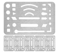 Gogogmee Juego De 6 Herramientas De Dibujo Técnico Borrador De Acero Inoxidable Plantillas Geométricas Plantillas para Dibujo
