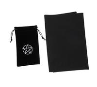 Gogogmee Juego de Mantel y Bolsa de Cartas del Tarot Diseño de Pentáculo, Tejido Resistente y Cuerda Ajustable para Almacenamiento y Adivinación
