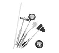 Gogogmee Juego de Martillos Neurológicos Médicos 5 Piezas Negro, Herramienta de Percusión Clínica Multifuncional para Diagnóstico, Instrumento Médico para Evaluación de Reflejos y Pruebas