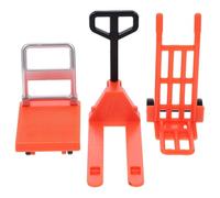 Gogogmee Juego de Mini Montacargas de Juguete Polea Manual y Plataforma Elevadora Modelo de Construcción Miniatura Vehículo de Plástico Naranja para Set Didáctico de Motricidad Fina