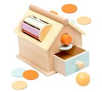 Gogogmee Juguete Educativo de Madera para Pequeños 1-3 Años Caja de Monedas Bola Sensorial Juguete Cognitivo Montessori para Desarrollo de Coordinación Ojo-Mano y Reconocimiento de