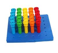 Gogogmee Juguete Educativo Pegboard con Forma de Seta para Desarrollo Motriz y Cognitivo Tablero de Clasificación de Colores para Educación Temprana Plástico Seguro