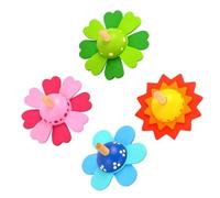 Gogogmee Juguetes Giroscópicos de Madera, Set de 4 Peonzas Giratorias Multicolor, Juguetes Educativos para Coordinación Mano-Ojo, Ideales para Entretenimiento Infantil