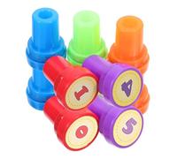 Gogogmee Kit de 10 Sellos Numéricos de Plástico, para Manualidades Diy, Premios Escolares y Fiestas Infantiles, Sellos Educativos Resistentes y Fáciles de Usar