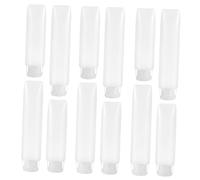 Gogogmee Kit de 12 Botellas de Loción Rellenables para Viaje Tubo Pe y Tapa a Prueba de Fugas para Uso en Maletín de Aseo en Viajes de Negocios