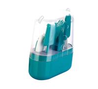 Gogogmee Kit de Cuidado de Uñas para Niña Recién Nacido Cortaúñas y Tijeras de Inoxidable con Mango Ergonómico Set Seguro para Manos Delicadas Color Verde Esenciales para Higiene