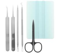 Gogogmee Kit de Herramientas para Depilar Vinilo 6 Piezas Pinzas Metálicas Bolígrafo y Espátula Resistentes para Scrapbooking y Manualidades