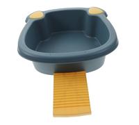 Gogogmee Lavabo para Niños Tabla de Lavar Integrada en Plástico Pp, Diseño de Orejas de Gato Azul, Tabla Oculta y Estructura Moldeada para Lavar Pies y Cara Color Aleatorio