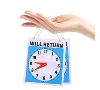 Gogogmee Letrero de Pared de PVC Cuadrado 2 Unidades Diseño de Reloj Impreso Letrero Colgante de Puerta Práctico para Restaurante Oficina y Tienda Impresión Nítida y Resistente