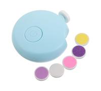 Gogogmee Lima de uñas eléctrica para bebés - Cortauñas 6 en 1 - Dispositivo para recortar uñas de niños pequeños, pulido silencioso y cuidado sin batería, color azul