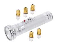 Gogogmee Linterna de Mano Retro de Metal Vintage, Linterna Pequeña para Exteriores sin Batería, 2 Pilas Tipo D y 5 Bombillas, Adecuado para Camping, Senderismo y Emergencias