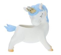 Gogogmee Maceta de Resina con Diseño de Unicornio Macetero Decorativo para Suculentas Soporte para Plantas de Escritorio Maceta Creativa y Divertida para Jardinería para Decoración