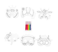 Gogogmee Máscaras de Papel sin Pintar con Forma de Animales para Kit DIY para Pintar y Personalizar para Fiestas Infantiles y Manualidades Creativas