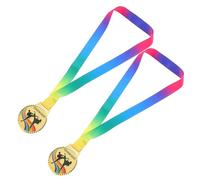 Gogogmee Medallas de Taekwondo 2 Piezas Cinta, Premio Dorado para Competiciones y Eventos Deportivos, Medallas de Ganador para Clubes y Ceremonias de Artes Marciales, Trofeo Portátil