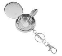 Gogogmee Mini Cenicero para Cigarrillos de Acero Inoxidable con Diseño de Tapa y Resistente al Viento, Contenedor de Coche Portátil Adecuado para Viaje y Exterior