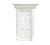 Gogogmee Mini Puerta de Madera Blanca para Muebles de Casa de Muñecas Diseño y Resistente Adorno Decorativo para Maquetas y Jardines Miniatura