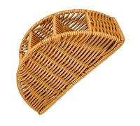 Gogogmee Organizador de Almacenamiento de Control Remoto de Ratán Sintético con Compartimentos Caja Portátil para Dormitorio Baño y Mesa de Café Soporte Versátil para Cepillos y Pañuelos