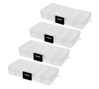 Gogogmee Organizador De Almacenamiento Para Decoración De Uñas 4 Piezas Caja Transparente Mediana Apilable Estuche Portátil Para Manicura Profesional y Uso Doméstico