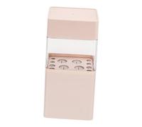 Gogogmee Organizador de Brochas de Maquillaje con Tapa Deslizante Cubo Transparente para Cepillos Lápices de Cejas y Sombras Almacenamiento Compacto para Baño y Tocador Color Rosa