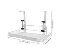 Gogogmee Organizador de Cables para Escritorio Pequeño Bandeja Metálica Ajustable con Abrazadera para Almacenamiento Debajo de Mesa Estante Resistente de Acero al Carbono para