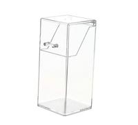 Gogogmee Organizador de Cosméticos Acrílico Transparente Bote para Brochas de Maquillaje Cuadrado Tapa Abatible Resistente al Agua Prueba de Corrosión Incluye Bolsa de Perlas Blancas
