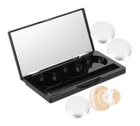 Gogogmee Paleta de Sombras de Ojos Vacía Rectangular Resistente con Bandeja y Discos de Aluminio Redondos para Maquillaje Portátil DIY con Espejo y Adhesivo Doble Cara para Viaje y