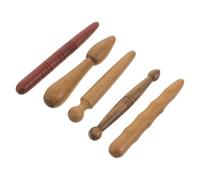 Gogogmee Palos de Masaje de Acupresión de Madera 5 Piezas, Herramienta para Masaje de Tejido Profundo y Meridianos, Masajeador de Pies Portátil para Reflexología y Alivio Muscular