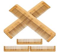 Gogogmee Peine de Madera de Bambú Antiestático 5 Piezas para Cabello Grueso y Ondulado Peine Natural Ecológico para Hombre y Mujer Control Grasa y Caspa Uso Diario para Barba y Cabello