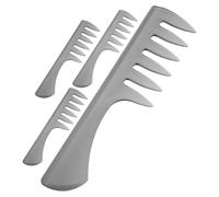 Gogogmee Peine de Peluquería Vintage Negro 4 Piezas, Peine de Dientes Anchos para Cabello Mojado y Grueso, Herramienta Ergonómica para Peinados Hacia Atrás y Corte Masculino en