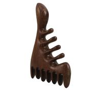 Gogogmee Peine Desenredante de Dientes Anchos de Sándalo Natural con Diseño Ergonómico para Masaje del Cuero Cabelludo en Cabello Rizado y Viaje Portátil