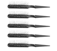 Gogogmee Peine para Rizos Negro 5 Piezas Diseño Punta Fina para Separar y Desenredar Cabello Cepillo Multiusos para Peinar Trenzas y Moldear Rizos Herramienta Portátil para Cuidado