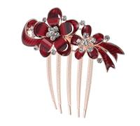 Gogogmee Peineta Lateral Accesorio Elegante Flores y Cristales para Novia de Aleación de Zinc y Rhinestone para Bodas y Eventos Obsequios