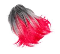 Gogogmee Peluca Degradada De Colores Negro Gris y Morado Peluca Bob Corta Flequillo Para Fiestas De Disfraces y Cosplay Para Mujer